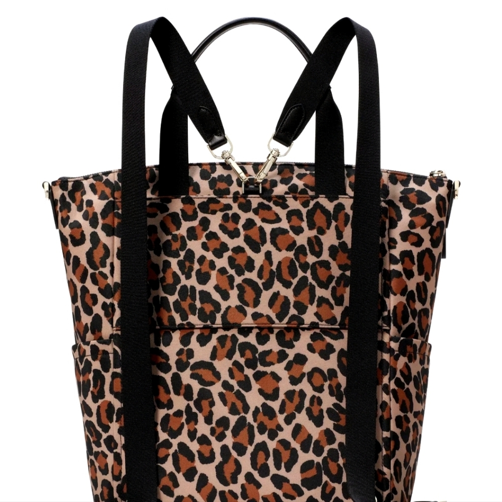 Kate Spade Chelsea Leopard Large Convertible Backpack KI375 New Tags Detached - Picture 5 of 8